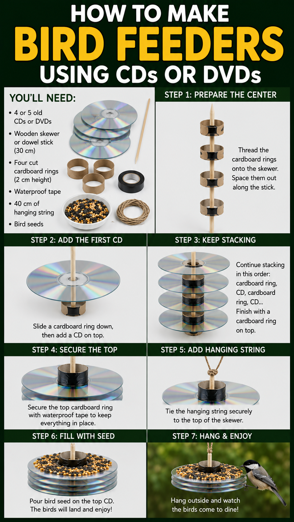 make bird feeder from cds
