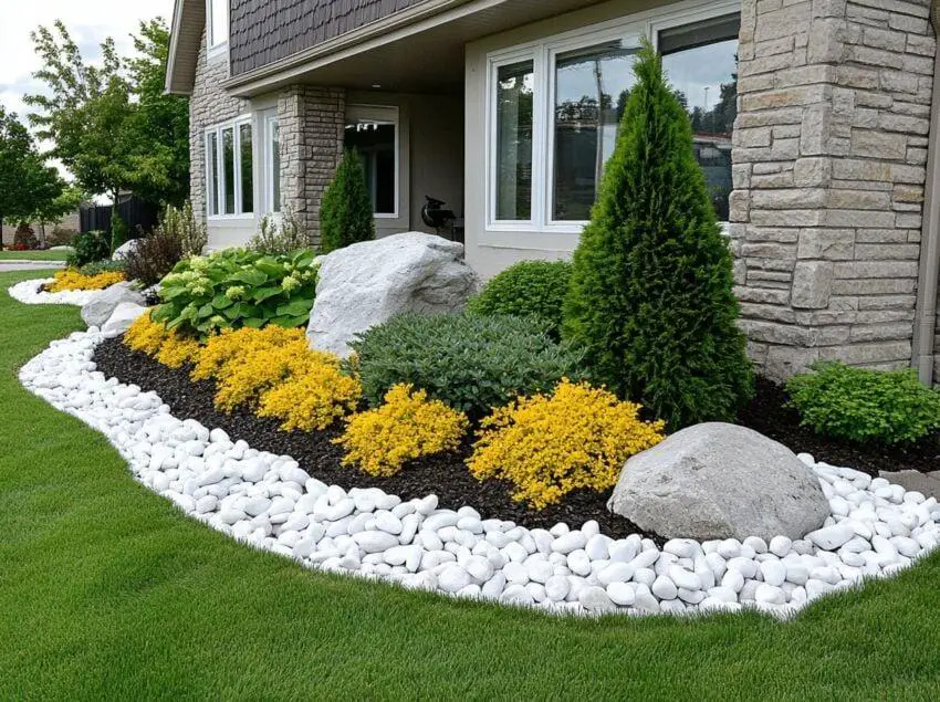 white rock garden ideas